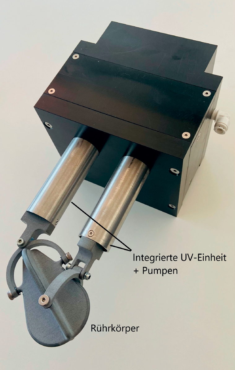 Bild 3: Oloid-Rühreinheit mit integrierter UV-C-Komponente